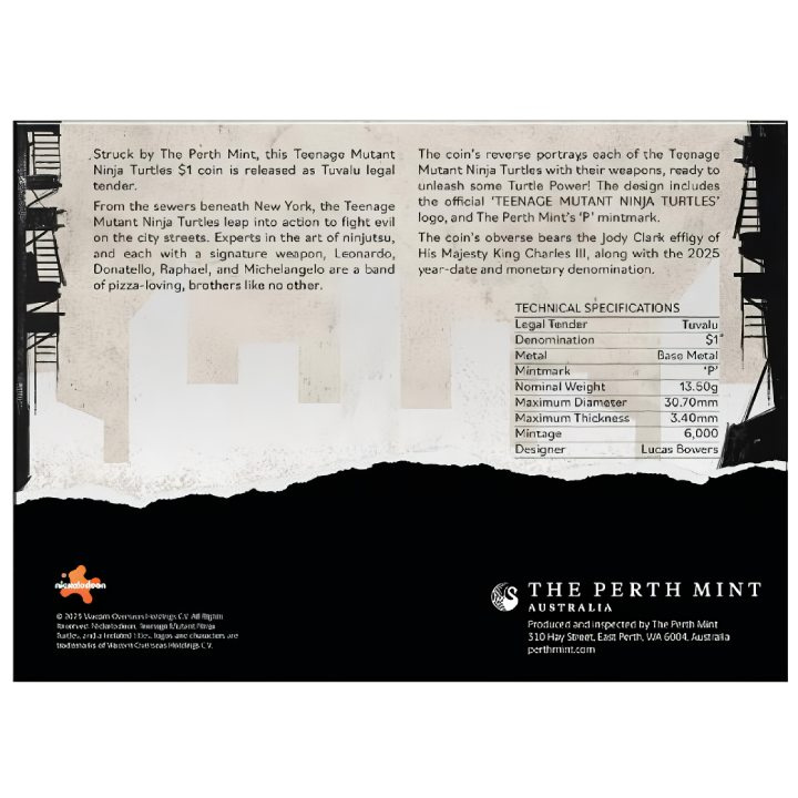 Tuvalu: Teenage Mutant Ninja Turtles 13,5 g Brązu Aluminiowego 2025