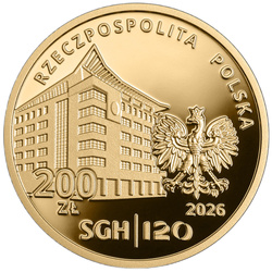 Monnaie en or 120e anniversaire de l’École d’économie de Varsovie 200 zlotys Or 2026 Proof Dossier/Étui