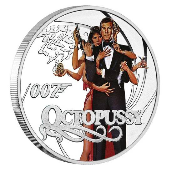 Tuvalu: Octopussy színes 1/2 oz ezüst 2022 Proof