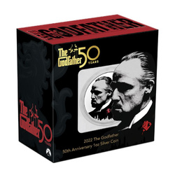 Niue: The Godfather "Red Rose" 50th Anniversary coloured 1 oz Silber 2022 Enameled Coin "I DON'T APOLOGIZE TO TAKE CARE OF MY FAMILY"