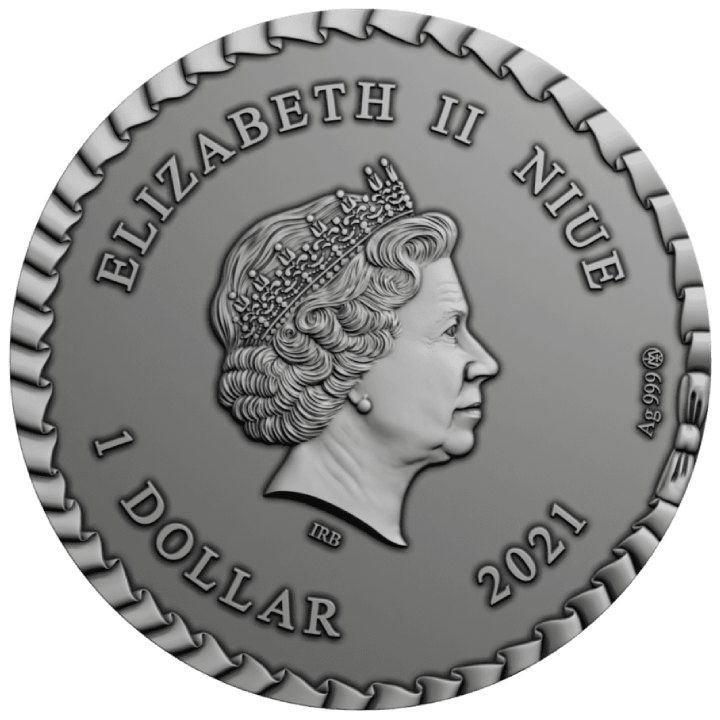 Niue: Pohádky – Princezna na hrášku barevná 1 $ stříbro 2021 High Relief Antiqued Coin