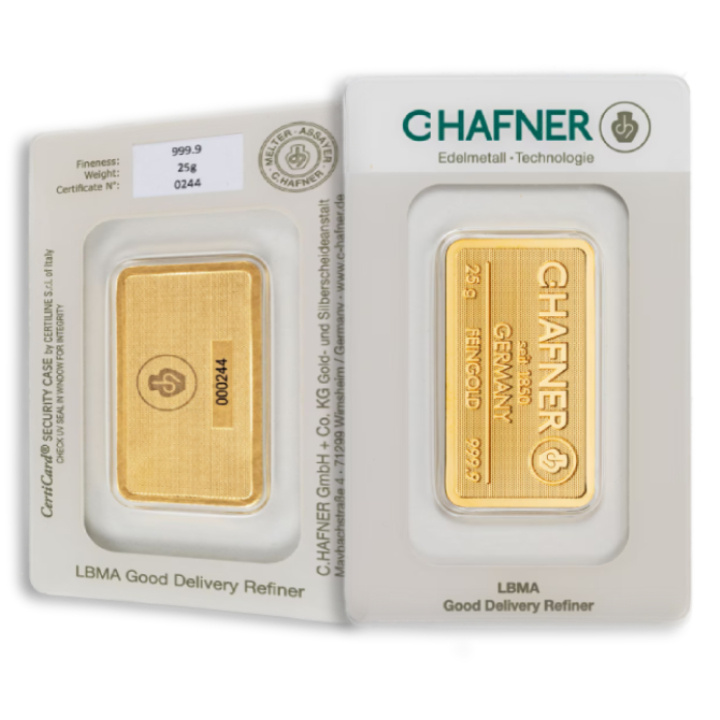 C. Hafner Lingotto d'oro 25 g