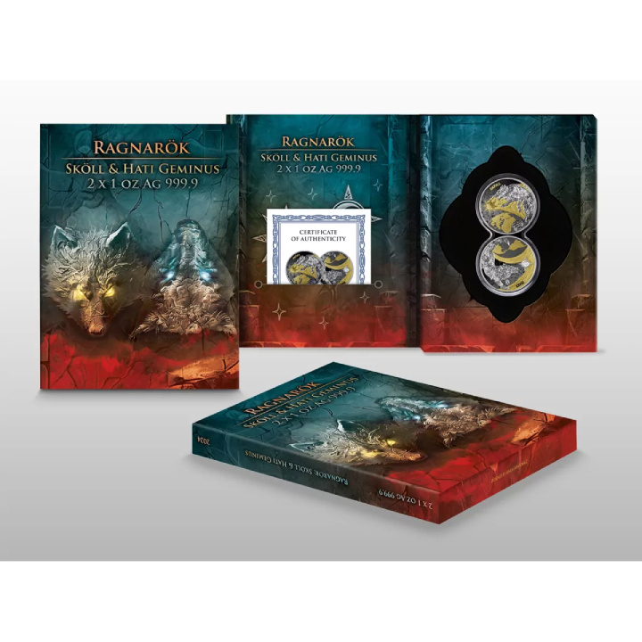 Ragnarök: Sköll & Hati Geminus aranyozott 2 x 1 uncia ezüst 2024