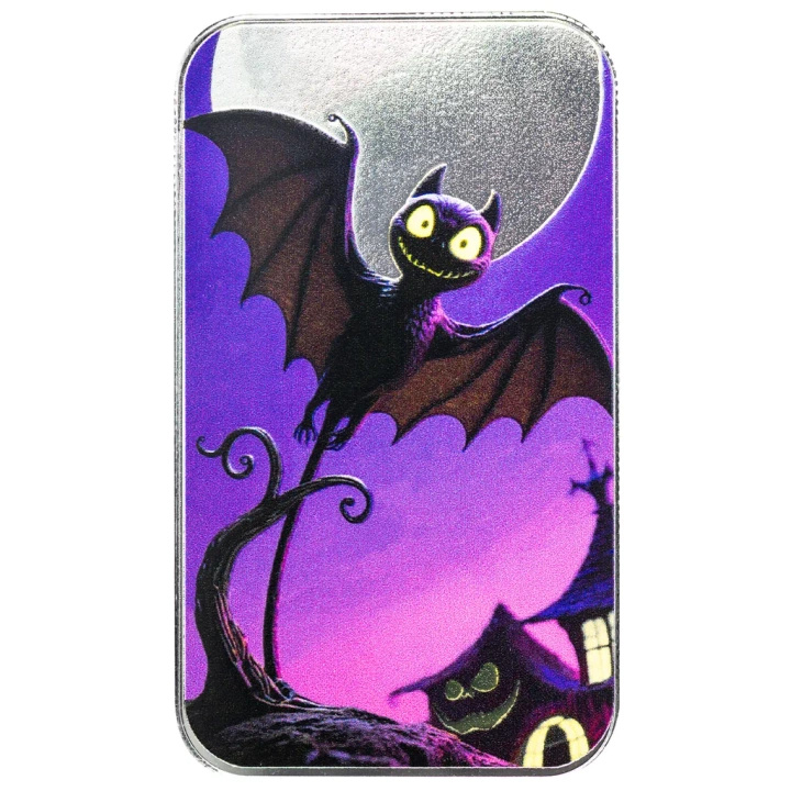 Scottsdale Mint Bar - Spooky Bat Coloured 1 oz Silver 2025