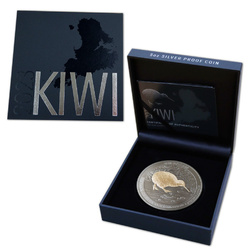 Kiwi placcato in oro 5 once d'argento 2023 Black Proof