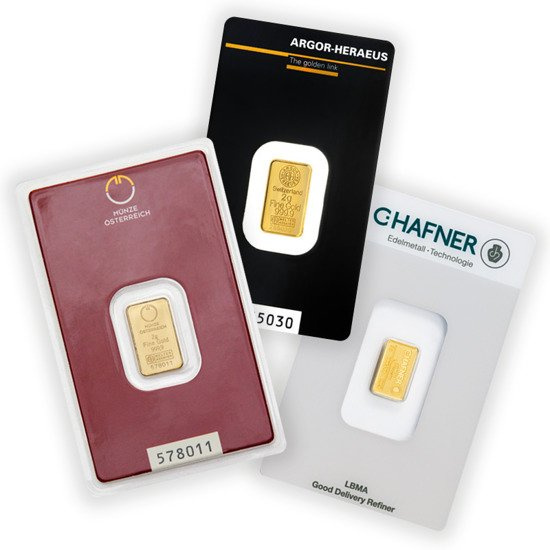 Lingotto 2 grammi d'oro LBMA GD Refiner