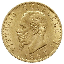 Itálie, 20 lir Viktor Emanuel II. 1861-1878