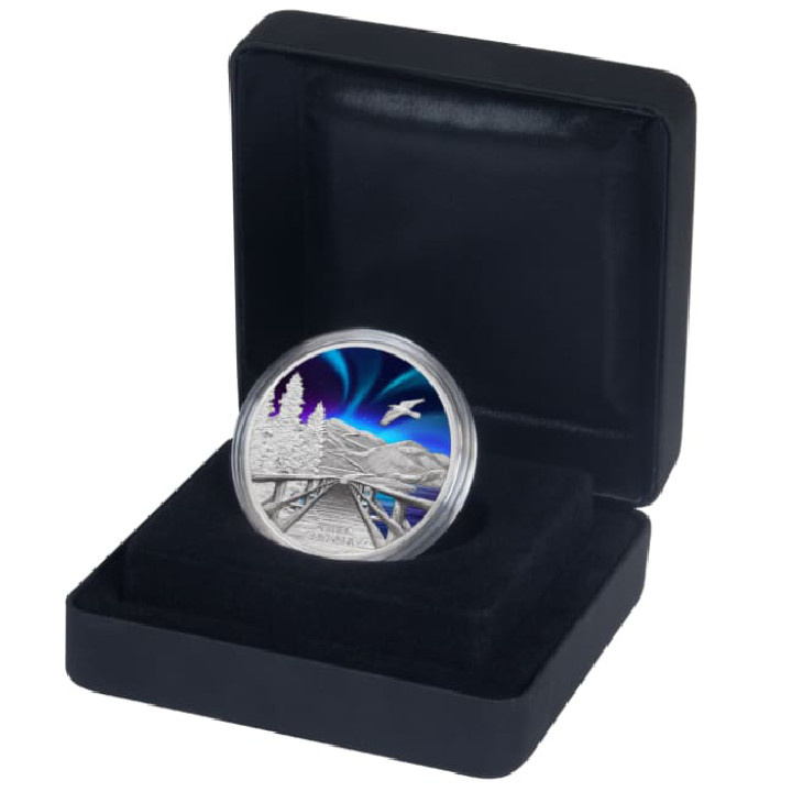 Tuvalu: Aurora Borealis coloured 1 oz Silver 2023 Proof
