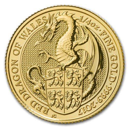 The Queen’s Beasts: The Red Dragon of Wales 1/4 oz Gold 2017