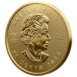 Feuille d'érable canadienne 1 gramme d'or 2023