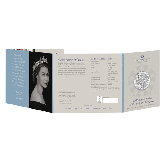 The Platinum Jubilee of Her Majesty The Queen £5 28.28 gramów Miedzioniklu 2022