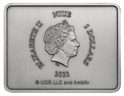 Niue: Jurassic World Dominion - Raptor Country kolorowany 2 oz Silver 2022 Sign Shaped Coin