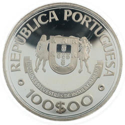 Portugalia: Zestaw 4 monet Descobrimentos - A Conquista do Atlântico Srebro 1990 Proof