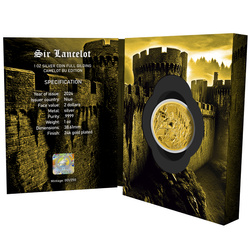 Niue: Camelot - Sir Lancelot pozłacany 1 uncja Srebra 2024