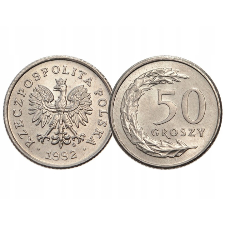 National Bank of Poland: 50 gr from the Bank Roll Coin (50 pcs) - Random Year 