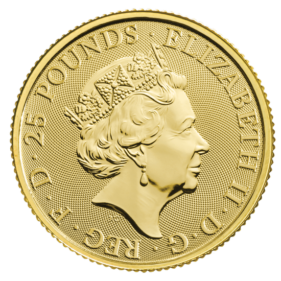 Bestias de la Reina: Caballo Blanco Hannover 1/4 oz Oro 2020