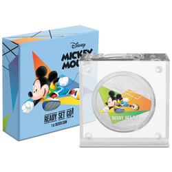 Niue: Disney Mickey Mouse - Ready Set Go coloreado 1 oz Plata 2020 Proof