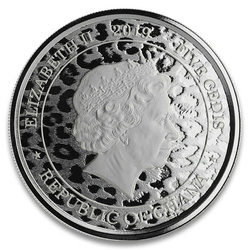 Republic of Ghana: African Leopard 1 oz Silver 2019