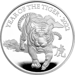 Lunar: Rok Tygrysa 5 uncji Srebra 2022 Proof