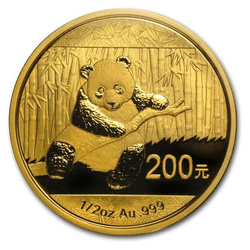 China Panda 1/2 oz Gold 2014