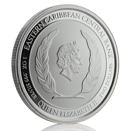 San Vicente y las Granadinas: Pax Et Justitia color Plata 2020 Proof 1 oz