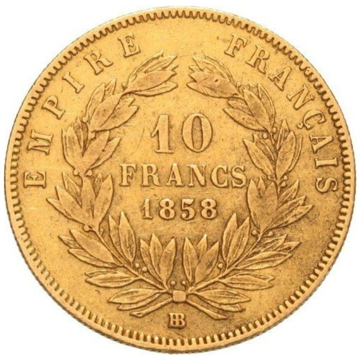 10 Francs Napoleon III (without a wreath on the head) Random Year