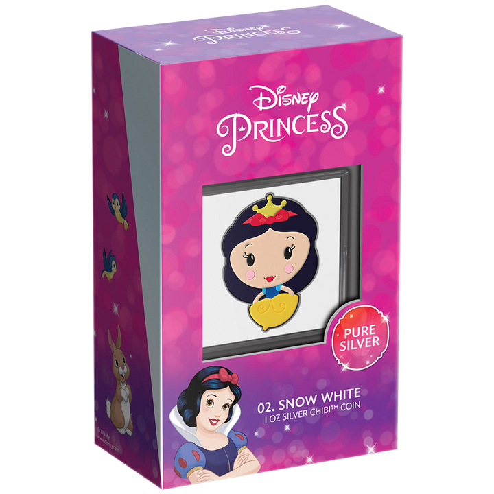 Niue: Disney - Moneda Chibi de Blancanieves coloreada, 1 onza de plata, 2021, Proof.