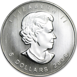 Hoja de Arce Canadiense 1 oz Plata 2008