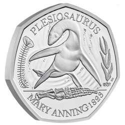 Tales of the Earth: Plesiosaurus 50p Argento 2021 Proof