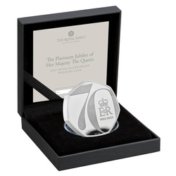 Le jubilé de platine de Sa Majesté la Reine 50 pence en argent 2022 Proof Piedfort Coin