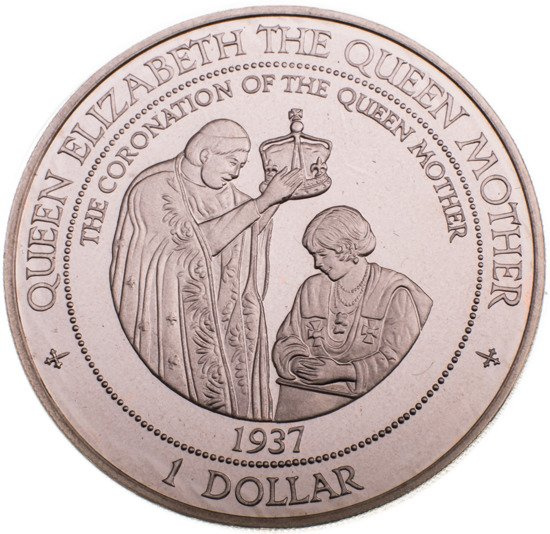 Salamon-szigetek: Elizabeth Bowes-Lyon koronázása 1 dollár 1995 Proof