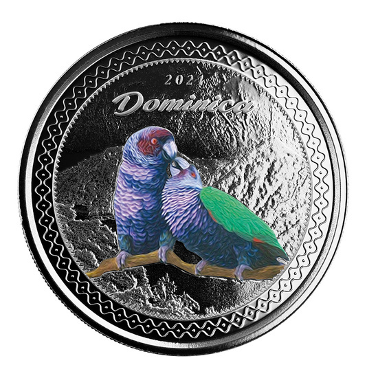 Dominica: Amazonia Imperial coloreada 1 oz Plata 2021 Proof