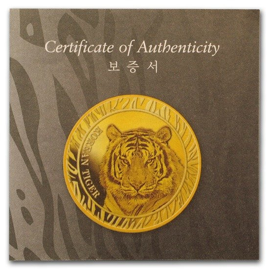 Tigre Coreano 1/4 onza Oro 2016 Proof
