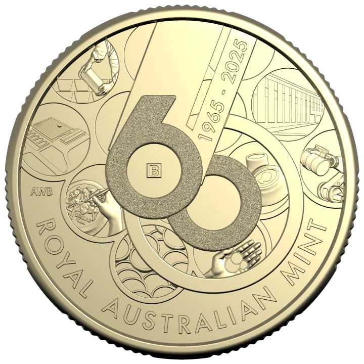 4-Münzen-Set: 60. Jubiläum der Royal Australian Mint Aluminium-Bronze 2025 Mintmark & Privy Mark 