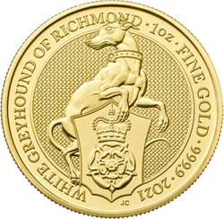 Bestias de la Reina: Carta Blanca de Richmond 1 oz Oro 2021