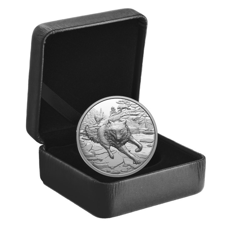 Canada: Great Hunters – Lobo Gris $20 Plata 2025 Proof Ultra High Relief