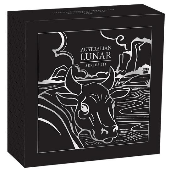 Lunar III: Rok Bawoła 2 uncje Srebra 2021 Antique Finish