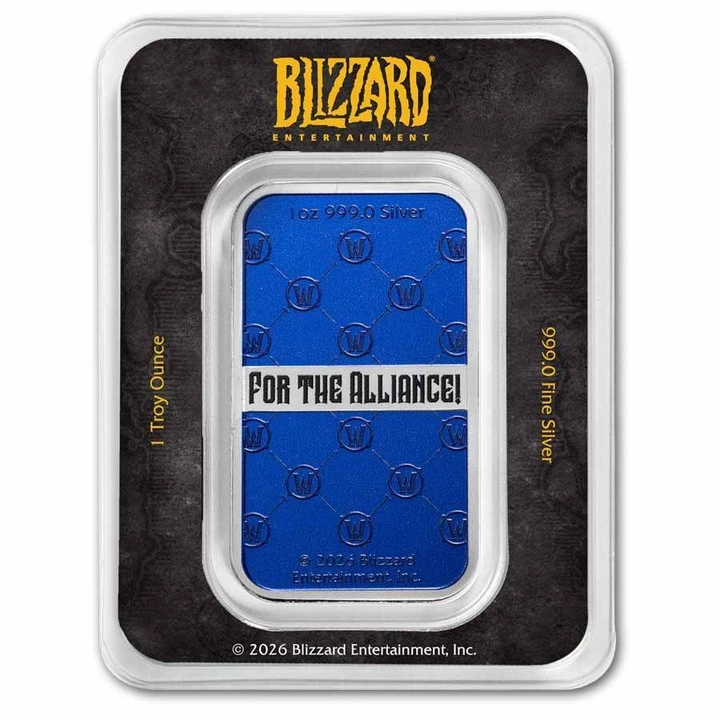 Sztabka PAMP: World of Warcraft Alliance kolorowany 1 uncja Srebra 2026 Proof