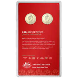 RAM: Set of 2 coins Lunar: Year of the Dragon 2024