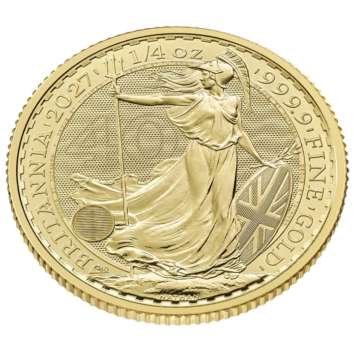 Monedă de aur Britannia 1/4 uncie de aur 2027