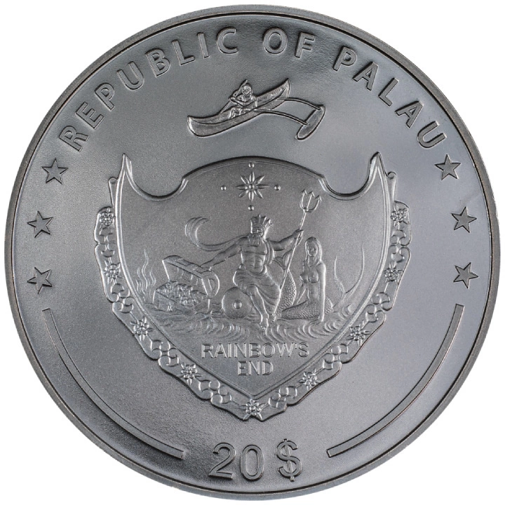 Palau : Ferryman of the Dead - Charon coloré 3 onces d'argent 2023 Black Proof Ultra High Relief