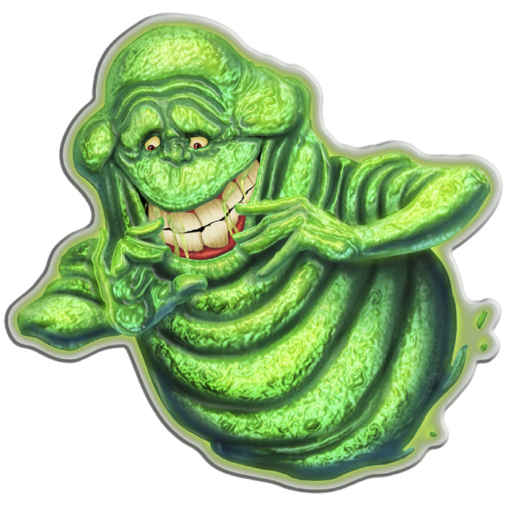 Niue: Ghostbusters - Slimer coloured 2 oz Silber 2024 Antiqued Shaped Coin
