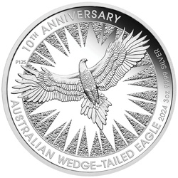 Australian Wedge-Tailed Eagle 10th Anniversary 3 oz Silver 2024 Proof Coin