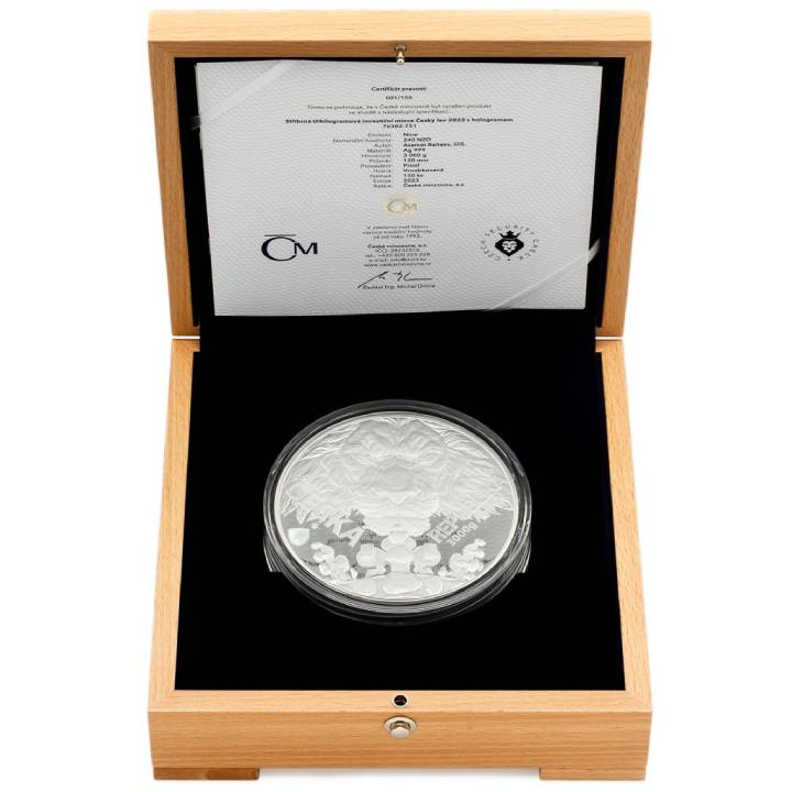 Niue: Czech Lion 3000 grams Silver 2023 Proof Hologram