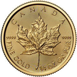 Feuille d'érable canadienne 1/4 once d'or 2025