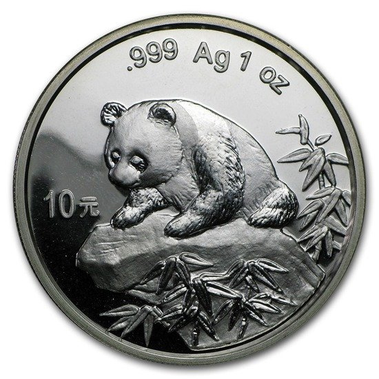 Chińska Panda 1 uncja Srebra 1999