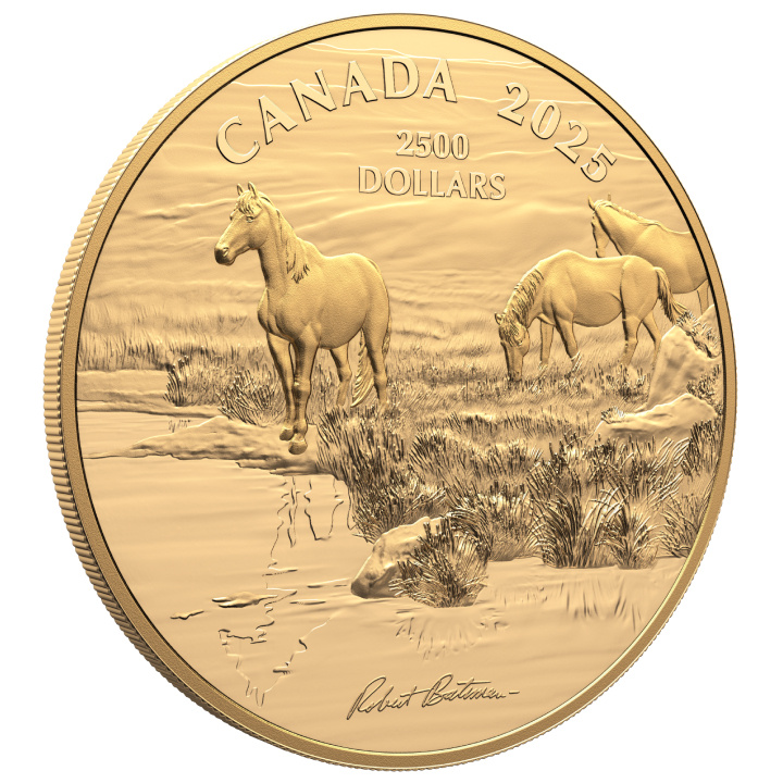 Canada: Mustang Country by Robert Bateman $2500 Złoto 2025 Proof