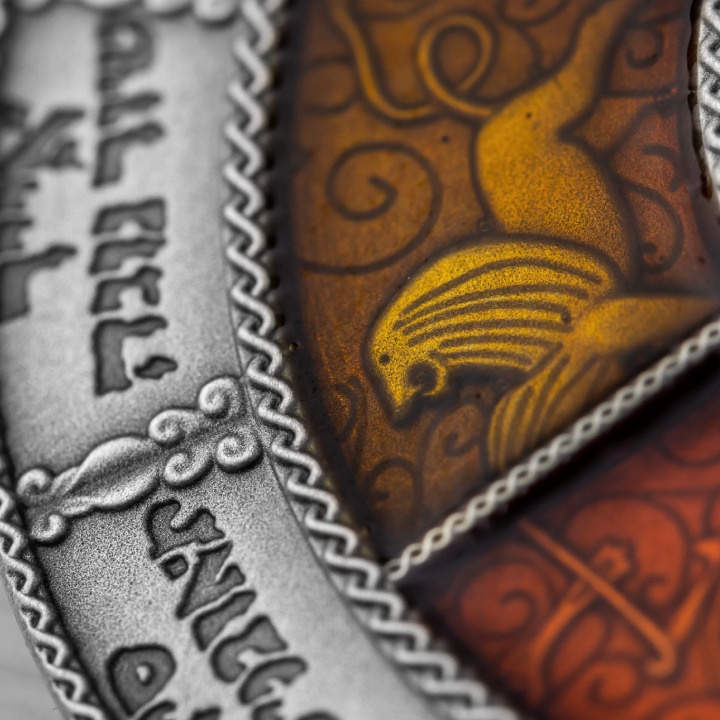 Niue: Calendario ebraico colorato $2 Argento 2022 Moneta antica ad alto rilievo