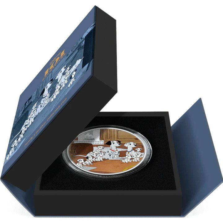 Niue: Disney 101 Dalmatians - Family coloured 1 oz Silber 2022 Proof