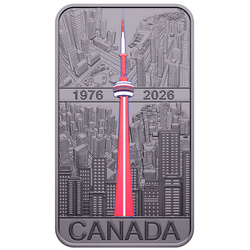 Lingote-moneda de plata Canadá: CN Tower 50th Anniversary 20 $ Plata 2026 Proof